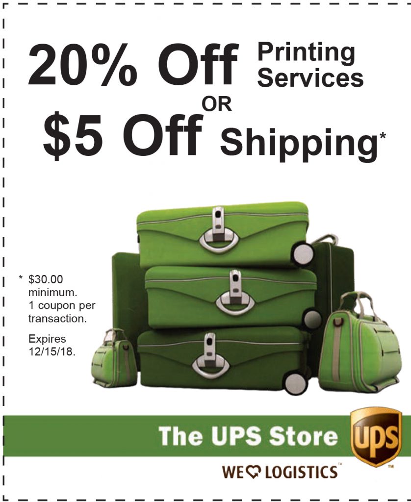 5 OFF Shipping The UPS Store Park City’s Best Deals Coupon Book